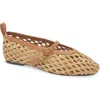 Rag & Bone Beige Spire Woven Faux Leather Mary Jane Ballerina Flats In Light Natural Woven