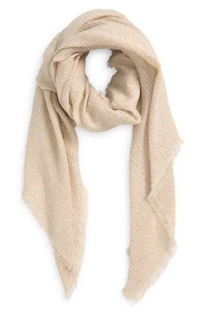 Rag & Bone Stella Sequin Virgin Wool Blend Square Scarf In Beige