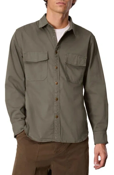 Rag & Bone Stretch Cotton Cpo Button-up Shirt In Green