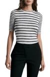 Rag & Bone The Knit Stripe Slim T-shirt In Grey Multi