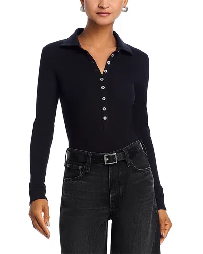 Rag & Bone The Essential Ribbed Top In Black