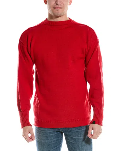 Rag & Bone The Guernsey Wool Mock Neck Sweater In Red