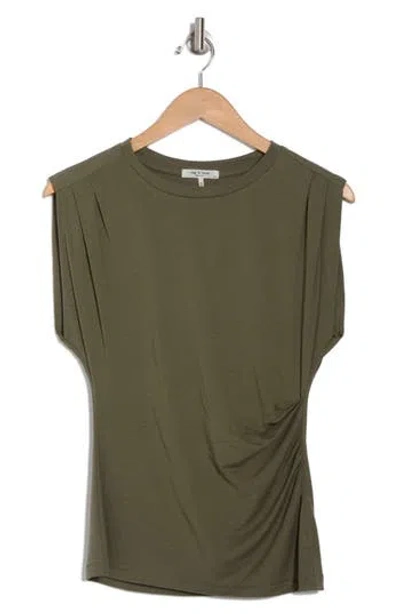 Rag & Bone The Jersey Pleat Tank In Dark Stone