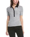 Rag & Bone The Knit Button Polo Shirt In Heather Grey