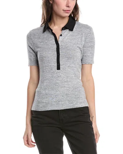 Rag & Bone The Knit Button Polo Shirt In Heather Grey
