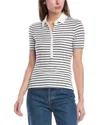 Rag & Bone The Knit Button Polo Shirt In White