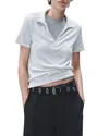 Rag & Bone Stripe Polo Shirt In Ivory Stripe