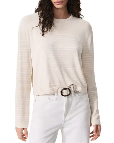 Rag & Bone The Knit Stripe Boxy Tee In Ivory White