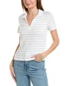 Rag & Bone The Knit Stripe Polo Shirt In Blue