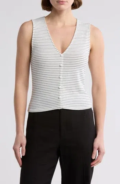 Rag & Bone The Knit Stripe T-shirt In Ivory Multi
