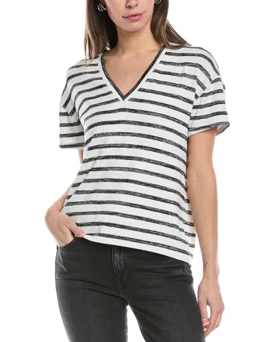 Rag & Bone The Knit V-neck T-shirt In Grey