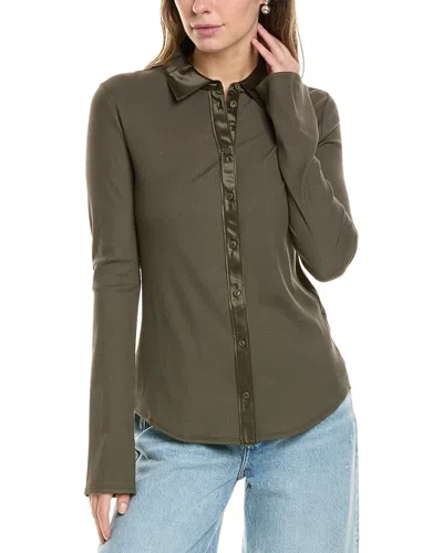 RAG & BONE RAG & BONE THE RIBBED MIX MEDIA BUTTON-DOWN SHIRT