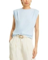 Rag & Bone Shoulder Pleat Organic Cotton Muscle Tee In Light Blue