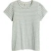 Rag & Bone The Slub Stripe Organic Cotton T-shirt In Ivory Multi