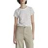 Rag & Bone The Striped Baby Tee In Whitemult