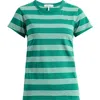 Rag & Bone Womens Green Mult Striped Short-sleeved Organic-cotton T-shirt In Green Multi