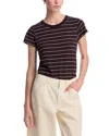 Rag & Bone The Slub Stripe T-shirt In Dark Chocolate