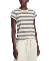 Rag & Bone The Slub Stripe Tee In Ivory Multi