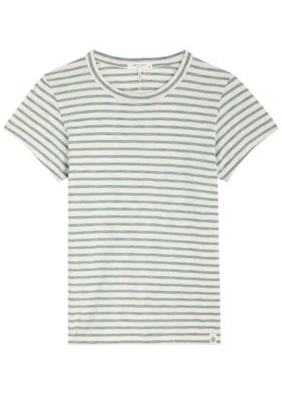 Rag & Bone The Slub Striped Cotton T-shirt In Salute Multi