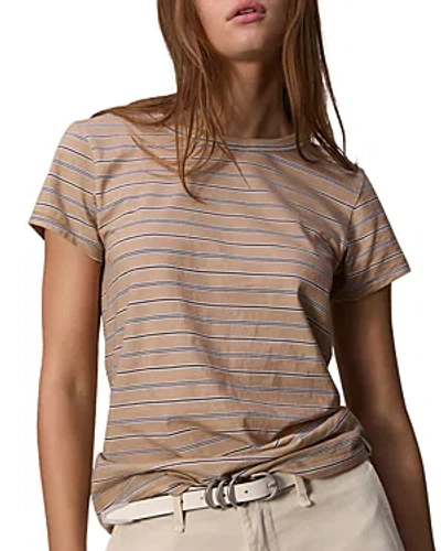 Rag & Bone Women's The Slub Stripe T-shirt In Tan/multi
