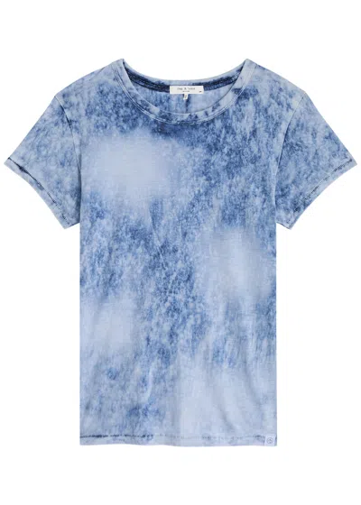 Rag & Bone The Slub Tie-dyed Cotton T-shirt In Blue