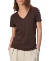 Rag & Bone The Slub V-neck Top In Dark Brown