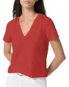 Rag & Bone The Vee Slub Cotton T-shirt In Red