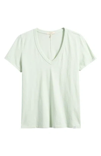 Rag & Bone Womens Ribbed V-neck Top In Greenlily