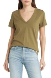 Rag & Bone The Vee Slub Cotton T-shirt In Military Olive