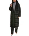 Rag & Bone Thea Plaid Wool Coat In Black