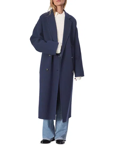 Rag & Bone Thea Wool Blend Coat In Navy