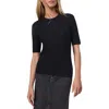 Rag & Bone Tina Merino Wool Crewneck Top In Black