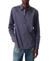 Rag & Bone Tomlin Stretch Dobby Button Front Shirt In Heron Blue
