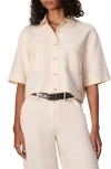 Rag & Bone Ultra Featherweight Lenna Crop Denim Button-up Shirt In Ecru
