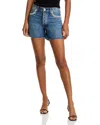 Rag & Bone Embellished High Waist Raw Hem Cutoff Denim Shorts In Blue