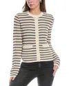 Rag & Bone Viola Stripe Cardigan In Beige