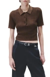 Rag & Bone Viola Knit Polo In Chocolate