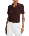 Rag & Bone Viola Knit Polo In Chocolate