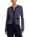 Rag & Bone Navy Viola Stripe Cardigan In Indigo Multi