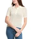 Rag & Bone Viola Open-knit Polo Top In Beige