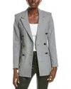 Rag & Bone Double-breasted Wool-blend Blazer In Grey