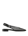 Rag & Bone Astra Mesh Buckle Slingback Ballerina Flats In Black