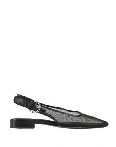 RAG & BONE RAG & BONE WOMAN BALLET FLATS BLACK SIZE 8 LEATHER, TEXTILE FIBERS