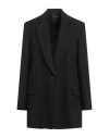 Rag & Bone Woman Blazer Black Size 12 Viscose, Polyester, Elastane In Black