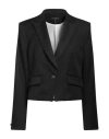 Rag & Bone Woman Blazer Black Size 10 Virgin Wool, Polyester In Black
