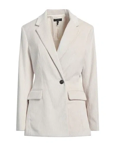 Rag & Bone Woman Blazer Ivory Size 10 Virgin Wool, Elastane, Polyester In White