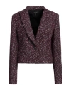 Rag & Bone Woman Blazer Plum Size 6 Wool, Polyester, Acrylic, Nylon In Purple