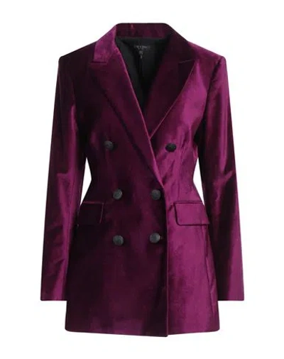 Rag & Bone Opal Double-breasted Cotton-blend Velvet Blazer In Purple