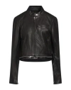 Rag & Bone Woman Jacket Black Size 6 Lambskin In Black