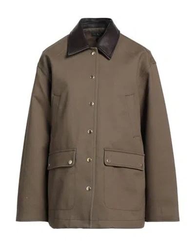 Rag & Bone Woman Jacket Military Green Size L Cotton, Polyester, Polyurethane
